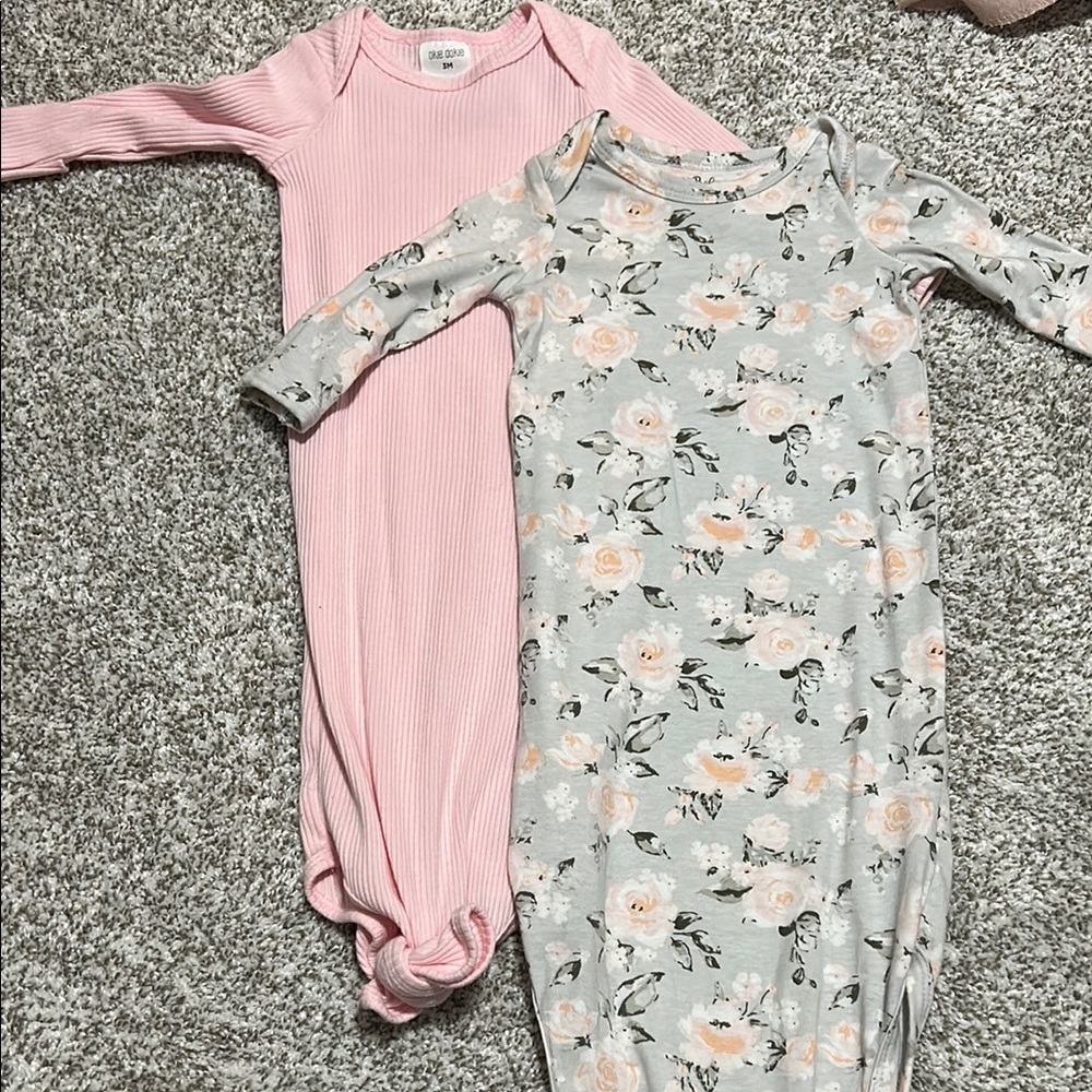 Baby Sleep Gowns in Pink and Floral